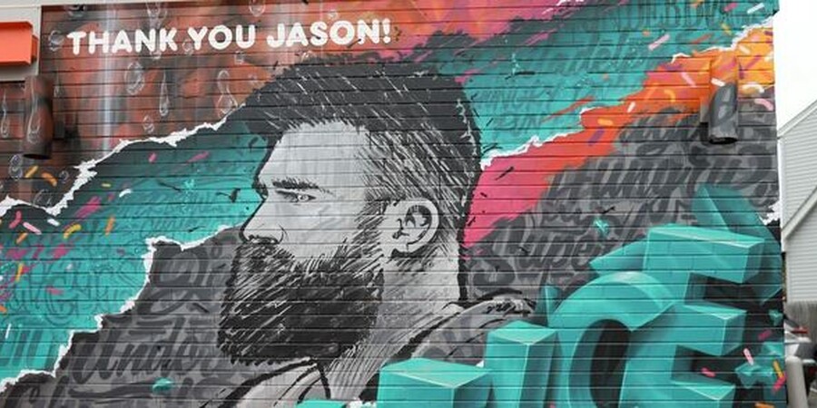 Jason Kelce Mural Unveiled in Delco