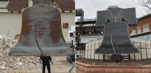 The Vet Stadium Liberty Bell Now Outside of Citizens Bank Park