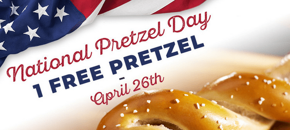 Philly Pretzel Factory Free Pretzels National Pretzel Day, April 26