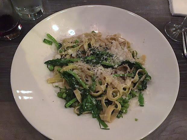 The Homemade Fettuccine had spring peas, black pepper, and Parmesan. We thought it was a wonderful Spring dish. You could really taste how fresh the pasta was, it wasn’t in a heavy sauce, and the peas added a delicious flavor to the dish. Nothing was left on the plate when we were done.