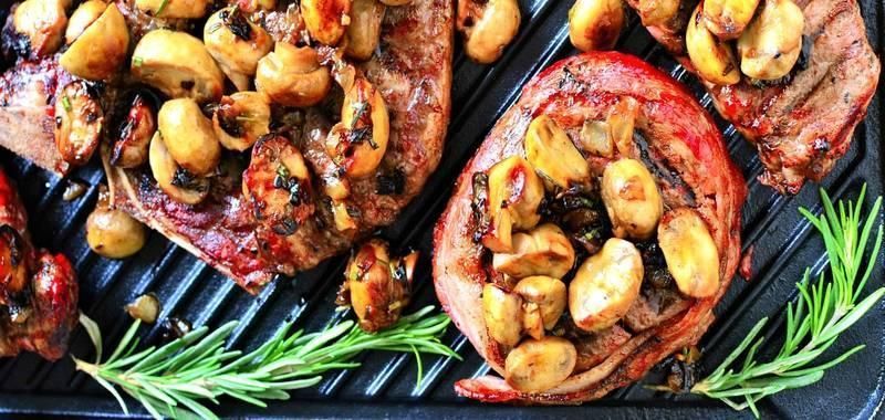 BBQ 101: Grilled Steak with Baby Mushrooms