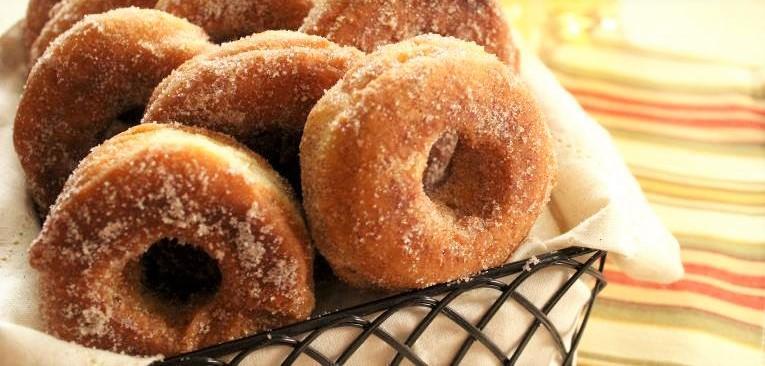 Crisp Apple Donuts, Yield - 12 donuts plus holes Cook Time: 10 minutes Inactive Time: 3 hours or overnight