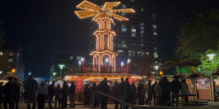 Christmas Village Debuts Massive 30-Foot German Pyramid