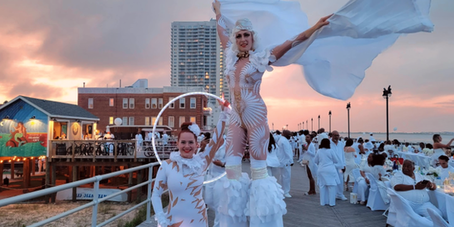 Le Diner En Blanc on The Atlantic City Inlet Boardwalk