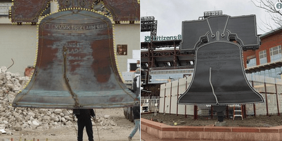 The Vet Stadium Liberty Bell Now Outside of Citizens Bank Park