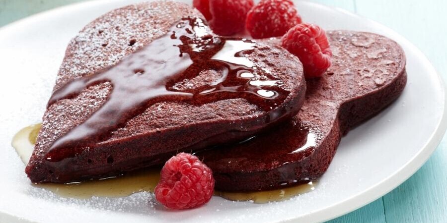Cocoa-Kissed Red Velvet Pancakes