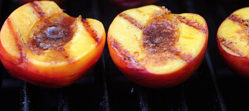 BBQ 101: Grilled Peaches with Blueberry Sauce