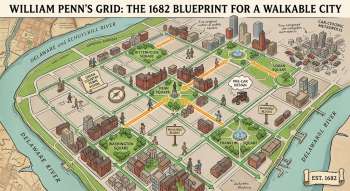 William Penn's Grid: The 1682 Blueprint for a Walkable City